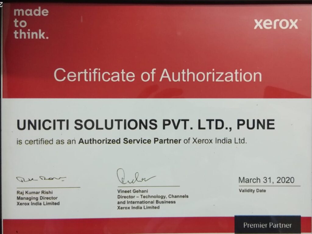 ServiceCertificatexerox